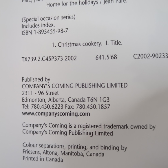 Christmas Recipe Book. Home for the Holidays. 2002, Hardcover - Picture 6 of 6